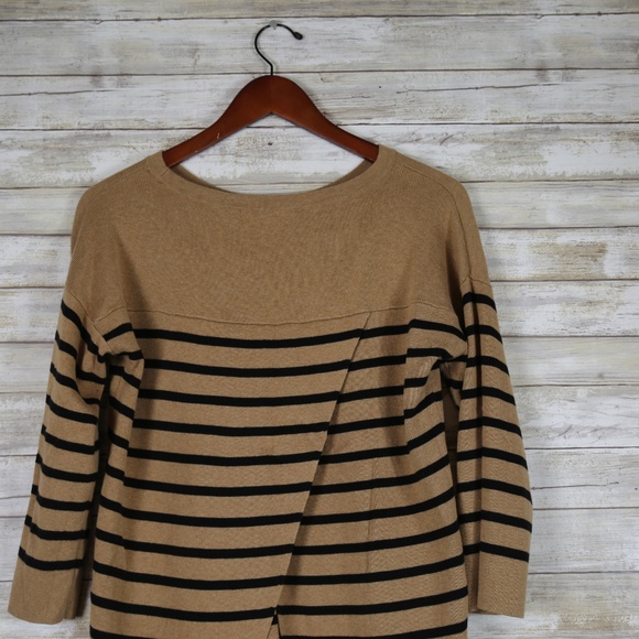 Loft Semi Open Back Black and Brown Stripes sz SM - Picture 7 of 7